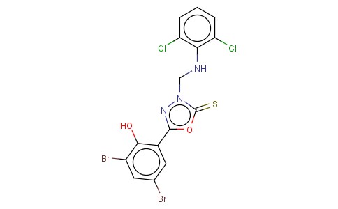 1,3,4-OXADIAZOLE-2(3H)-THIONE, 5-(3,5-DIBROMO-2-HYDROXYPHENYL)-3-(((2, 6-DICHLOROPHENYL)AMINO)METHYL
